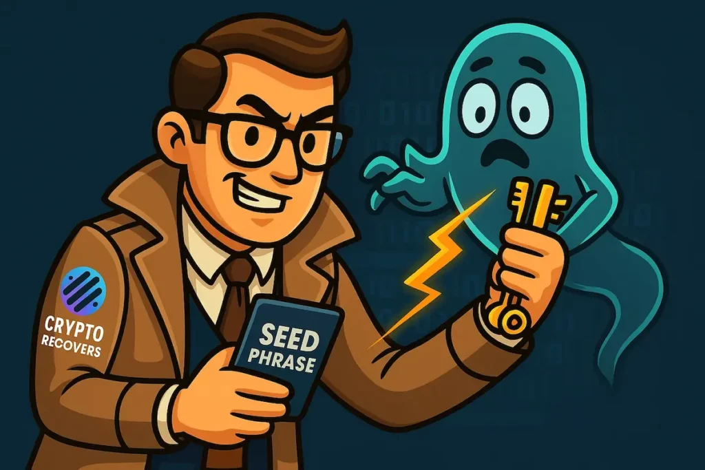 Crypto Recovers agente che recupera la frase iniziale e le chiavi dal portafoglio phantom di Phantom per ripristinare l'accesso